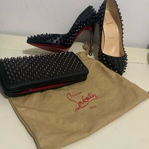 Christian Louboutin spiked set brand new worn once matching set